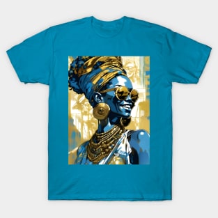 African Woman with Ancient Vibes and Head Wrap T-Shirt